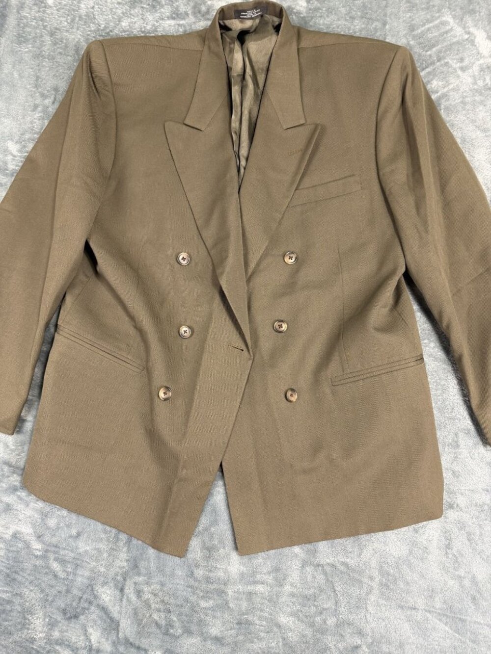 City Streets Mens Taupe Double-Breasted Suit Jacket 40
